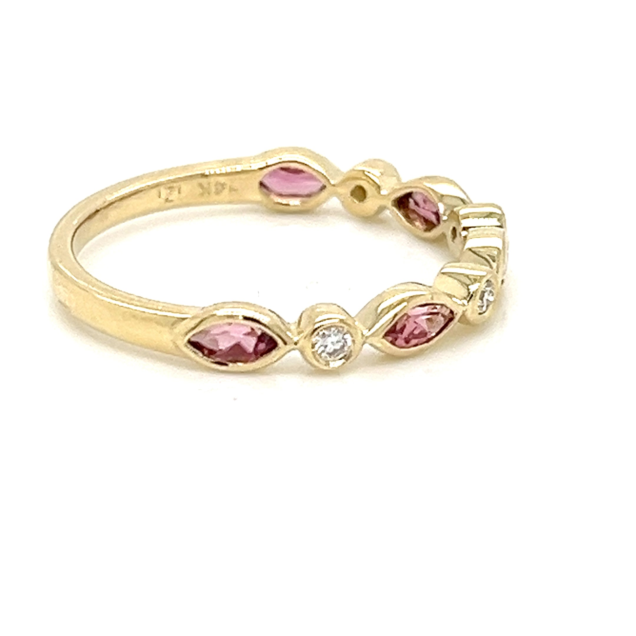 14KY DIA PINK TOURMALINE RING
