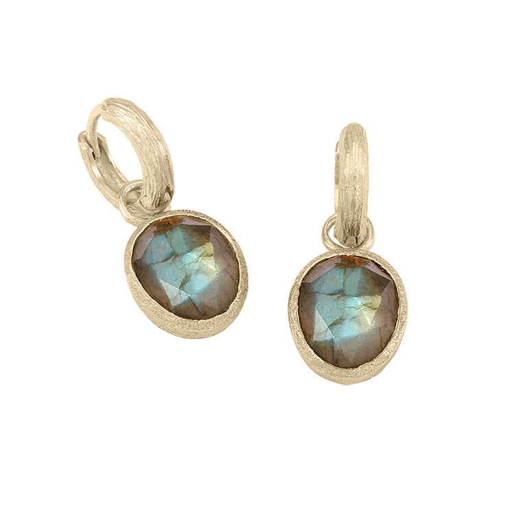 SHADE EARRINGS IN SILVER, 18 KARAT GOLD VERMEIL LABRADORITE