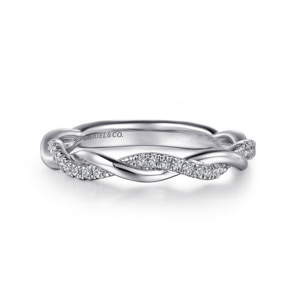 14K WHITE GOLD DIAMOND WEDDING BAND