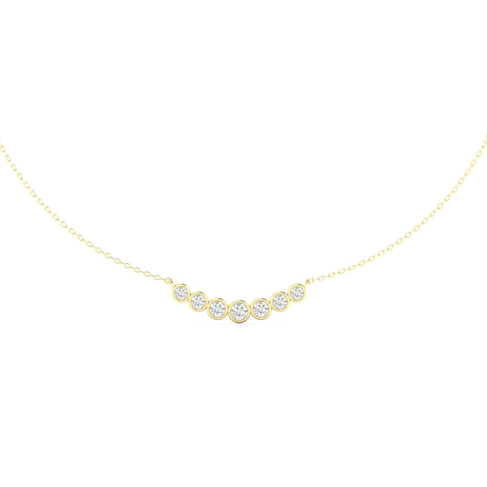 14K YELLOW LAB GROWN DIAMOND BAR NECKLACE