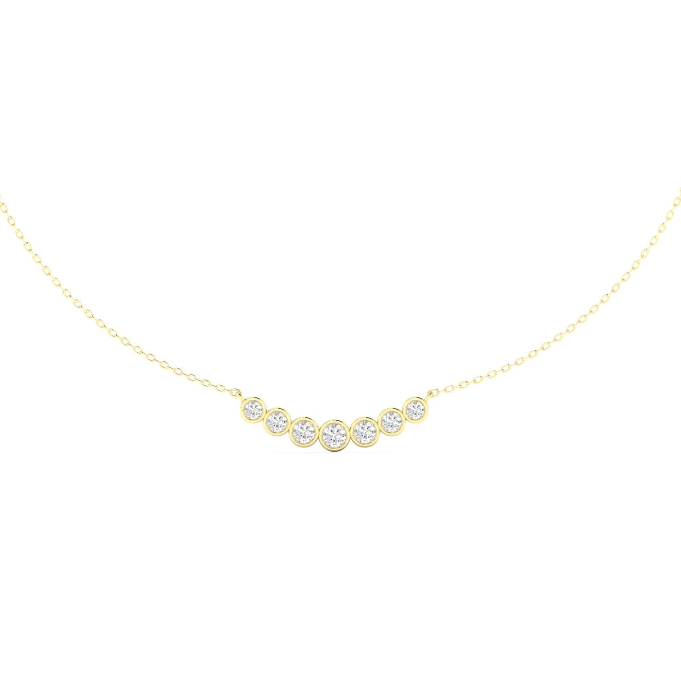 14K YELLOW LAB GROWN DIAMOND BAR NECKLACE