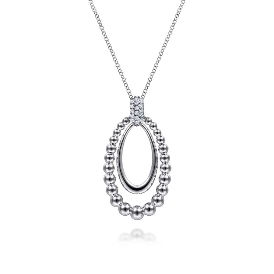 Sterling Silver White Sapphire Pendant Necklace