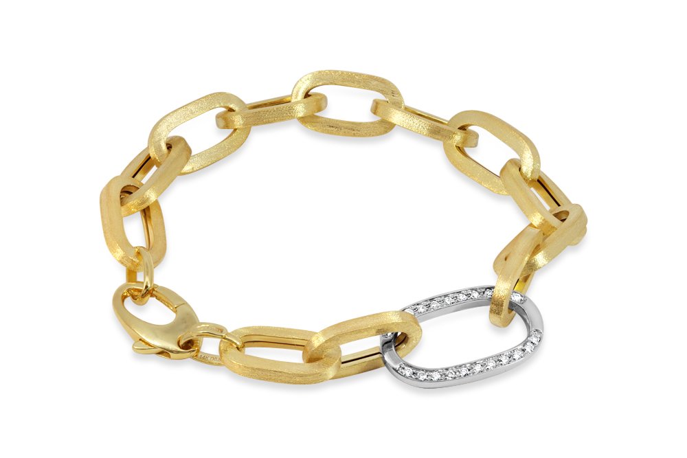 14K 2T DIA LINK BRACELET