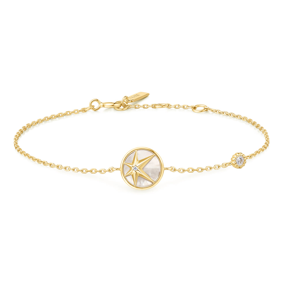 GOLD STAR MOTHER-OF-PEARL BRACELET