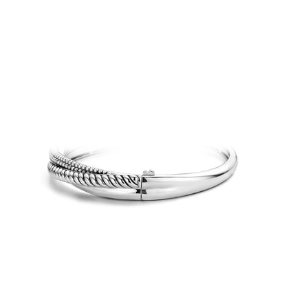 STERLING SILVER 2 ROW TWIST BANGLE