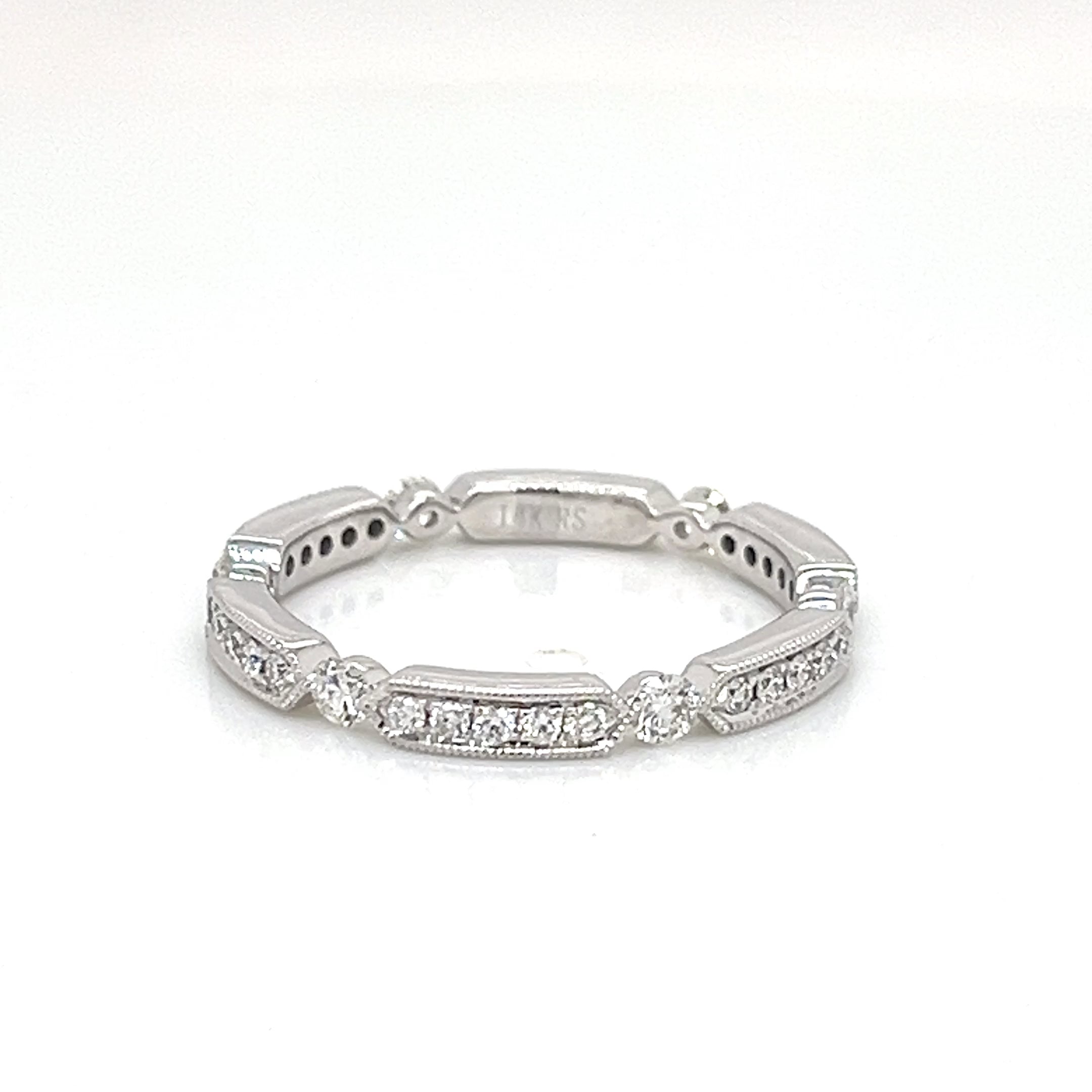 Lady's Band 14 Karat White Engagement Ring
