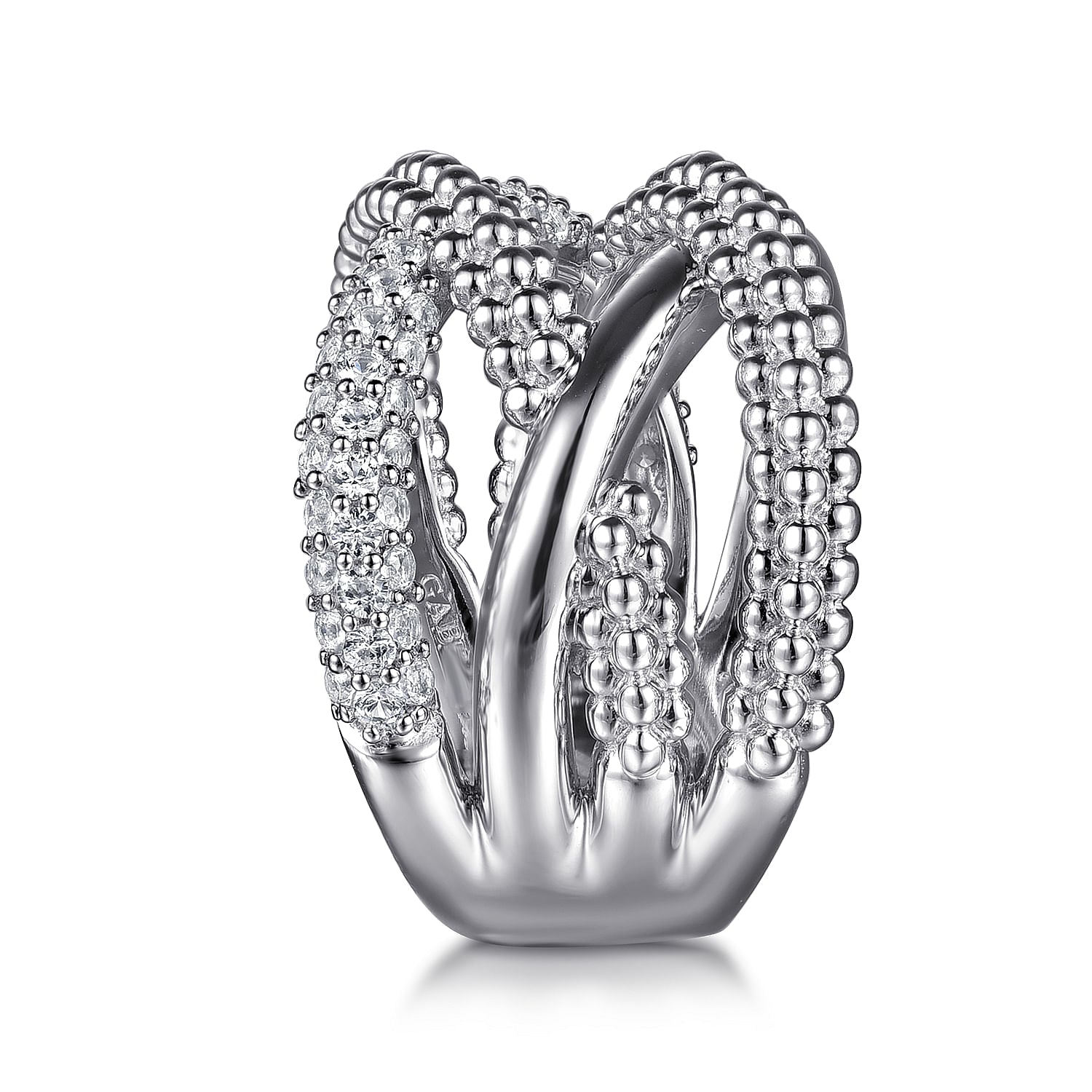 STERLING SILVER BUJUKAN AND WHITE SAPPHIRE TWISTED RING