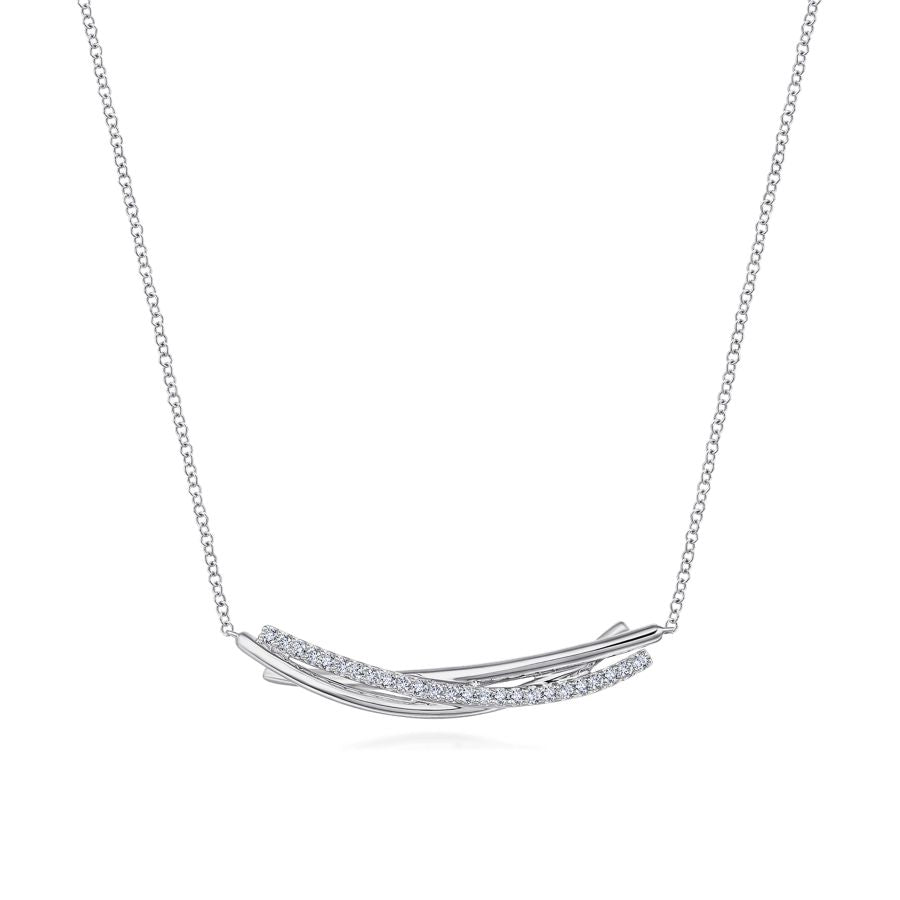 STERLING SILVER WHITE SAPPHIRE BAR NECKLACE