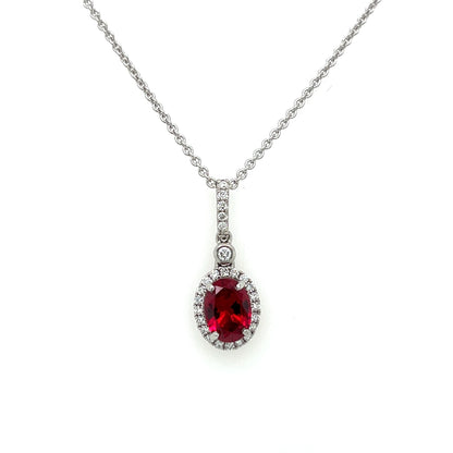 LAB GROWN RUBY AND DIAMOND PENDANT