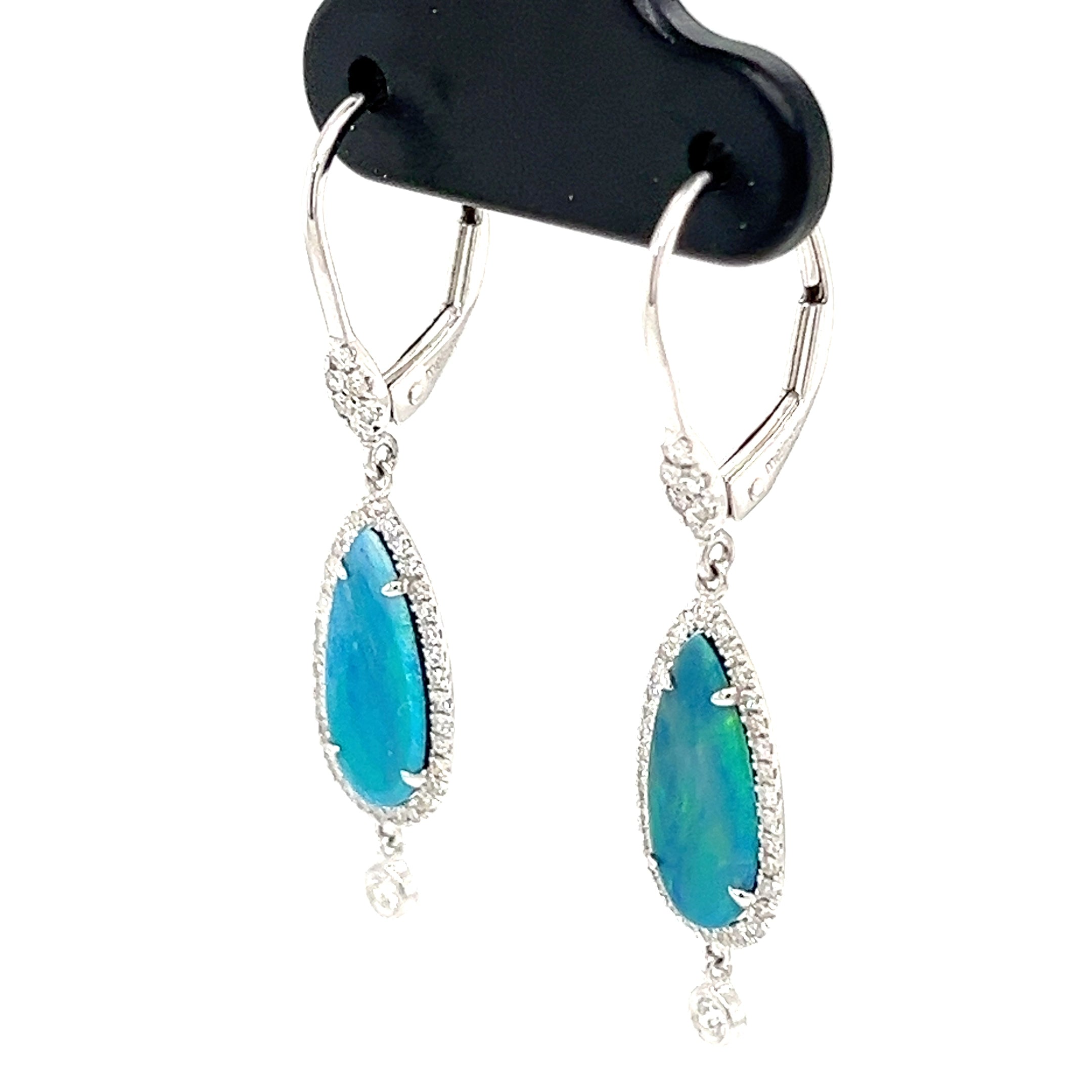 14KW DIA/OPAL DBLT EARRINGS