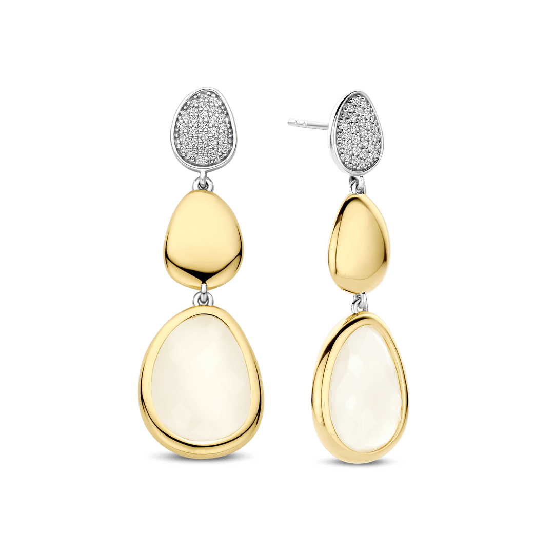 Lady's Drop Sterling Silver Two Tone