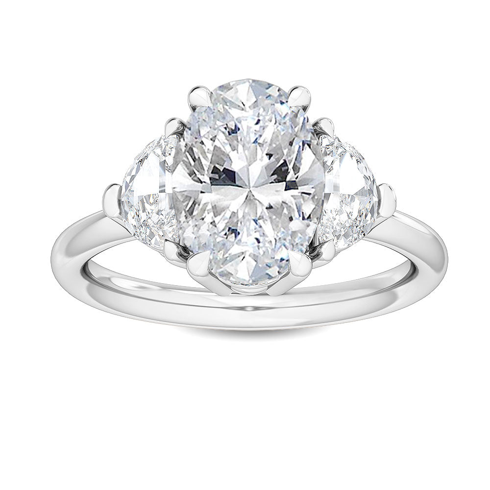 14 KARAT WHITE GOLD LAB GROWN DIAMOND ENGAGEMENT RING