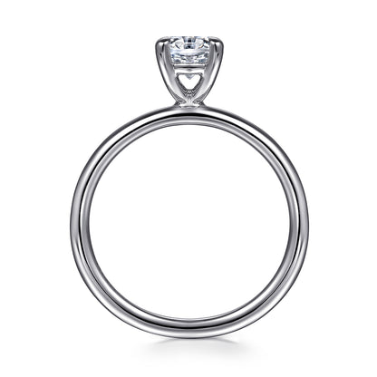 14K WHITE GOLD OVAL SOLITAIRE DIAMOND ENGAGEMENT RING