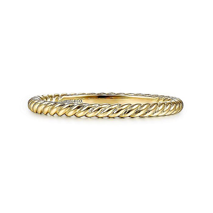 14K YELLOW GOLD TWISTED ROPE STACKABLE RING