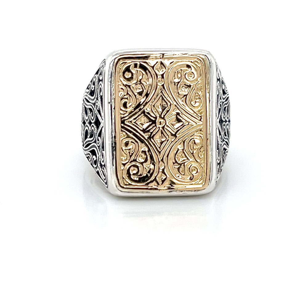 CLASSIC RING IN 18K GOLD AND STERLING SILVER