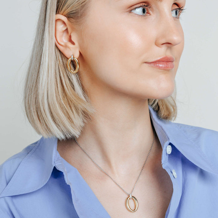 Lady's Necklace Silver Yellow