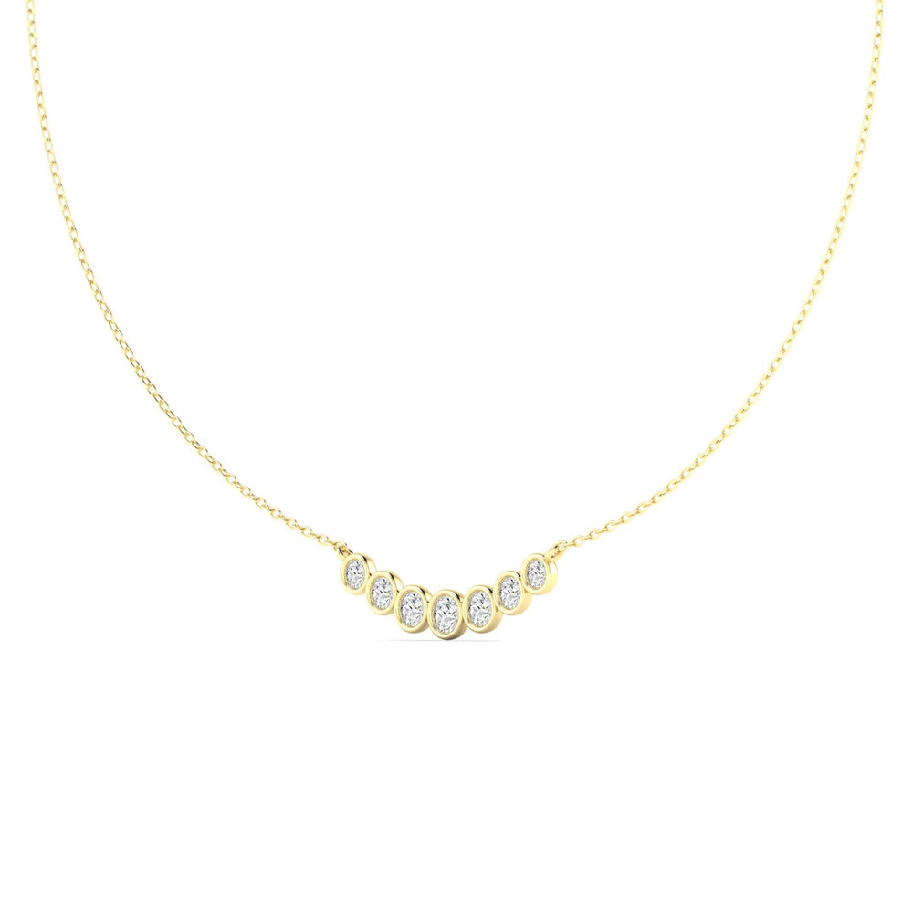 14K YELLOW LAB GROWN DIAMOND BAR NECKLACE