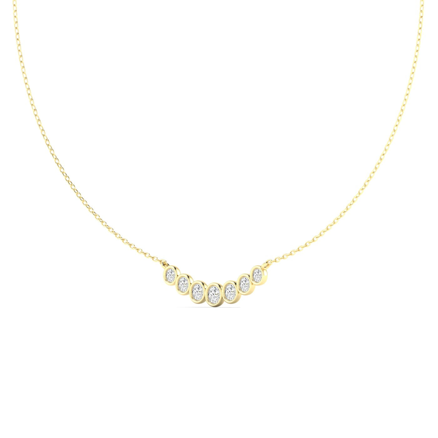 14K YELLOW LAB GROWN DIAMOND BAR NECKLACE