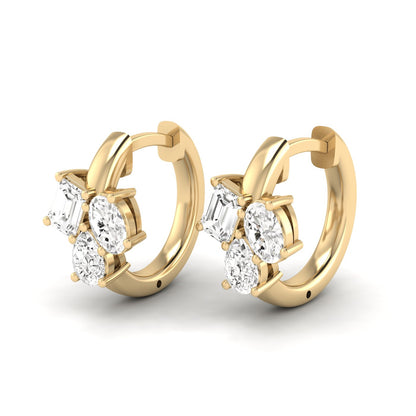 14K YELLOW LAB GROWN DIAMOND HOOPS