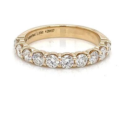 14KY SHARED PRONG DIAMOND BAND 10RDS=1.00TW