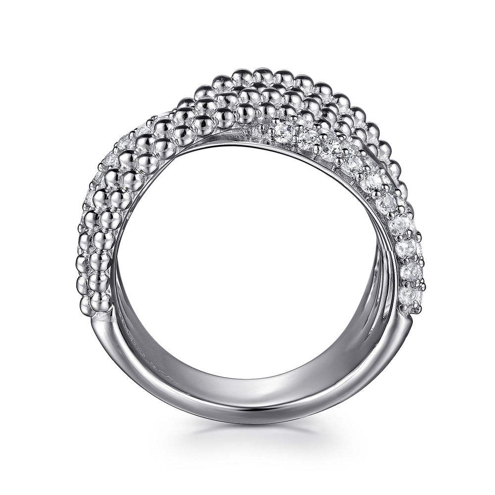 STERLING SILVER BUJUKAN AND WHITE SAPPHIRE TWISTED RING