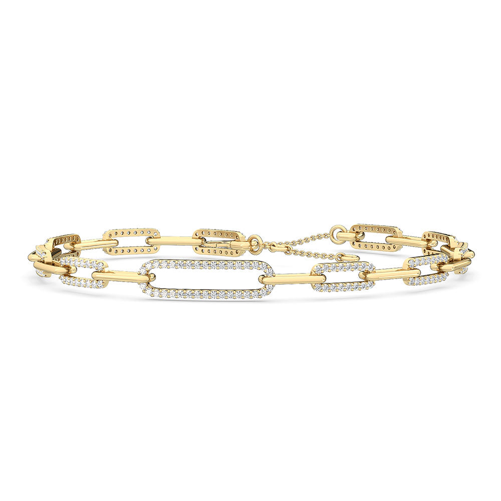 14 KARAT YELLOW GOLD LAB GROWN DIAMOND BRACELET