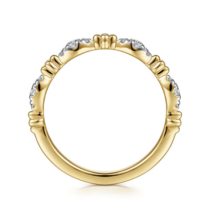 14K YELLOW GOLD DIAMOND MARQUISE SHAPE BUJUKAN STACKABLE RING