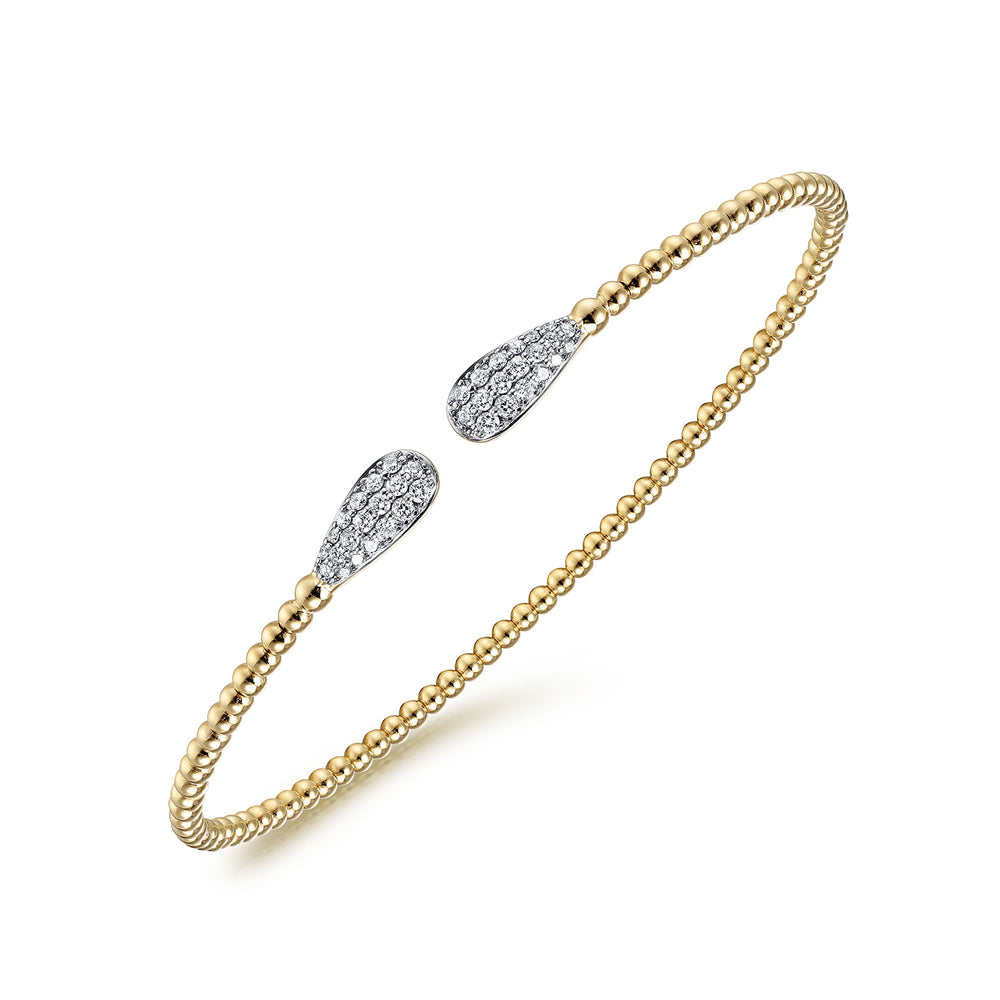 14 KARAT YELLOW GOLD BUJUKAN DIAMOND TEARDROPS BANGLE