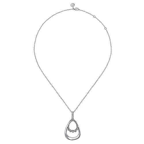 STERLING SILVER WHITE SAPPHIRE BUJUKAN DROP NECKLACE