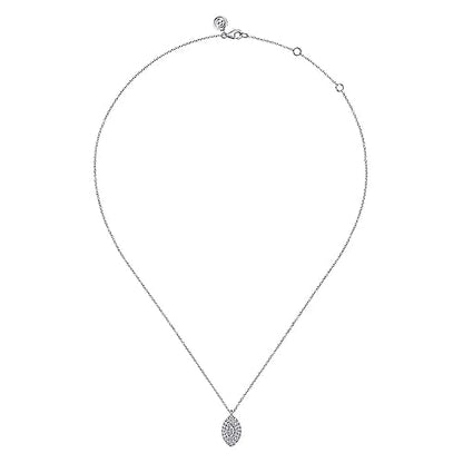 14K WHITE GOLD DIAMOND PENDANT NECKLACE