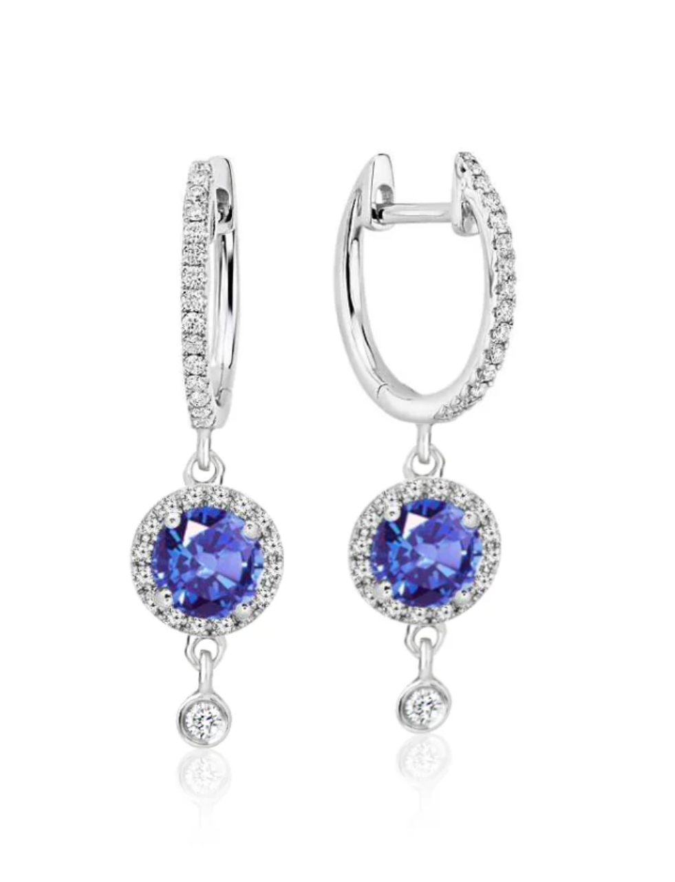 14KW DIA BL SAPH EARRINGS