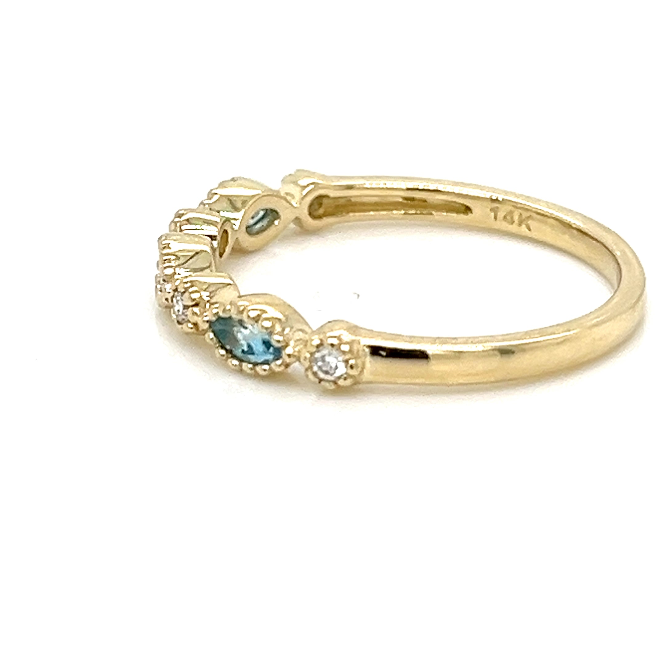 14KY DIA BLUE TOPAZ RING