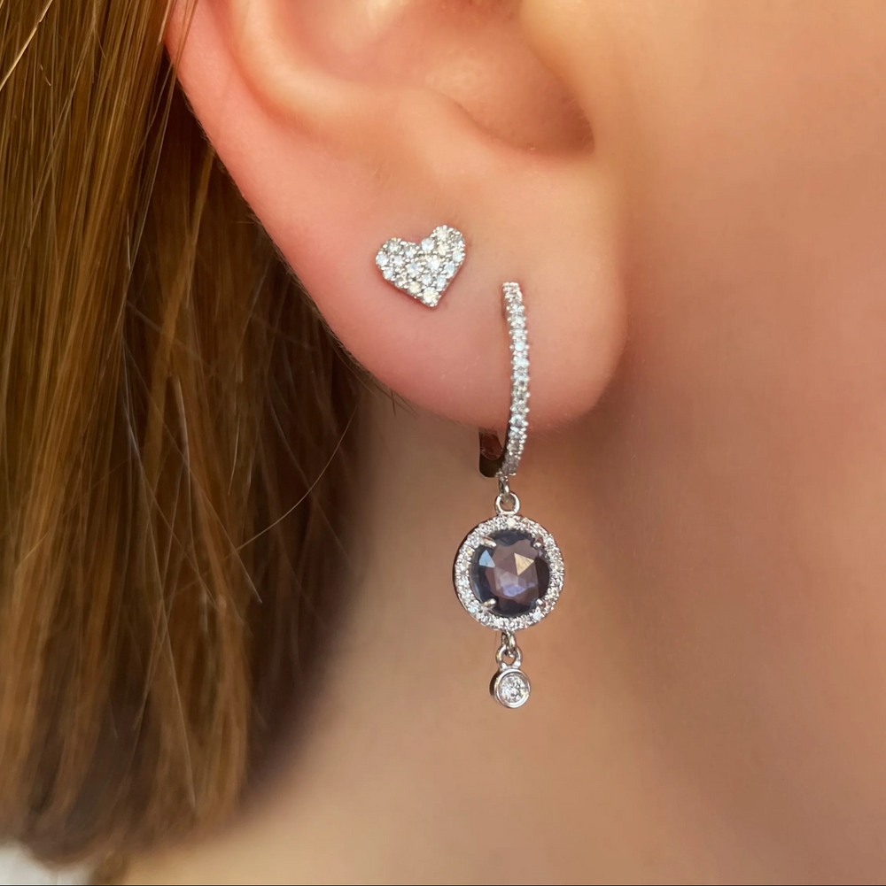 14KW DIA BL SAPH EARRINGS