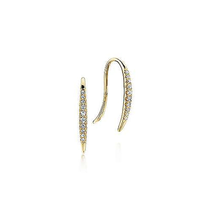 14K Yellow Gold Tapered Diamond Threader Drop Earrings