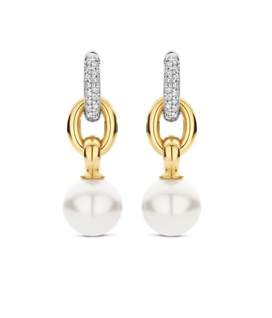 SS/GP PRL DROP EARRING