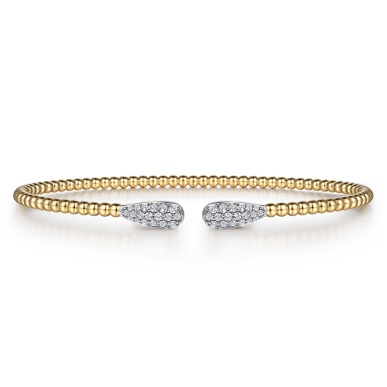 14 KARAT YELLOW GOLD BUJUKAN DIAMOND TEARDROPS BANGLE