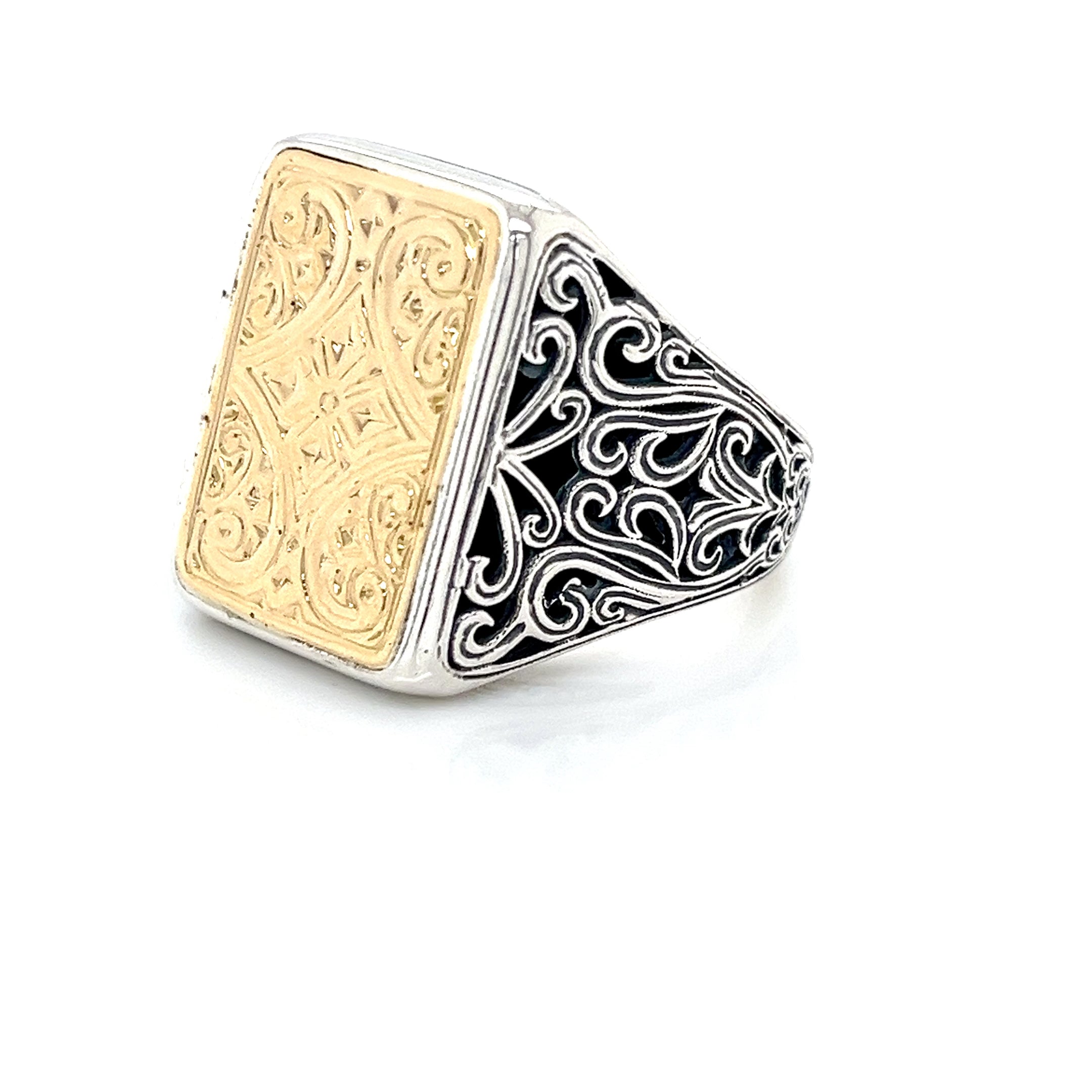 CLASSIC RING IN 18K GOLD AND STERLING SILVER