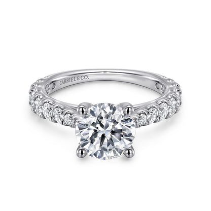 14K WHITE GOLD ROUND DIAMOND ENGAGEMENT RING