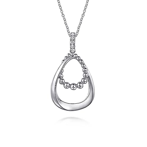 STERLING SILVER WHITE SAPPHIRE BUJUKAN DROP NECKLACE