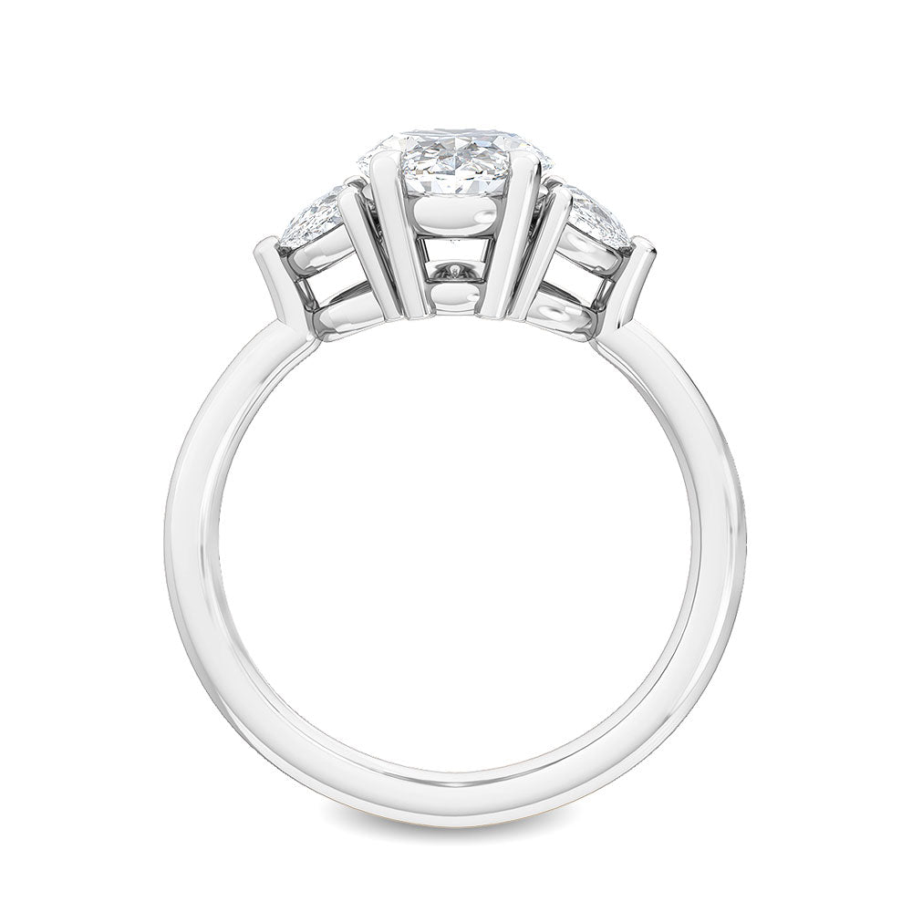 14 KARAT WHITE GOLD LAB GROWN DIAMOND ENGAGEMENT RING