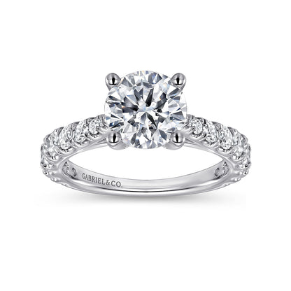 14K WHITE GOLD ROUND DIAMOND ENGAGEMENT RING