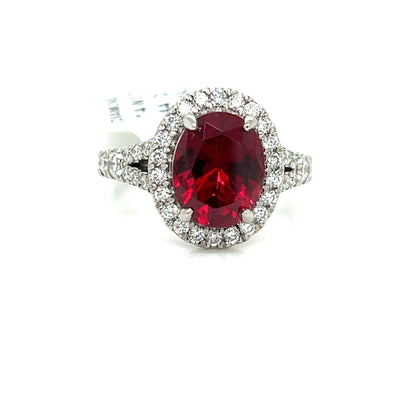LAB GROWN RUBY AND DIAMOND RING