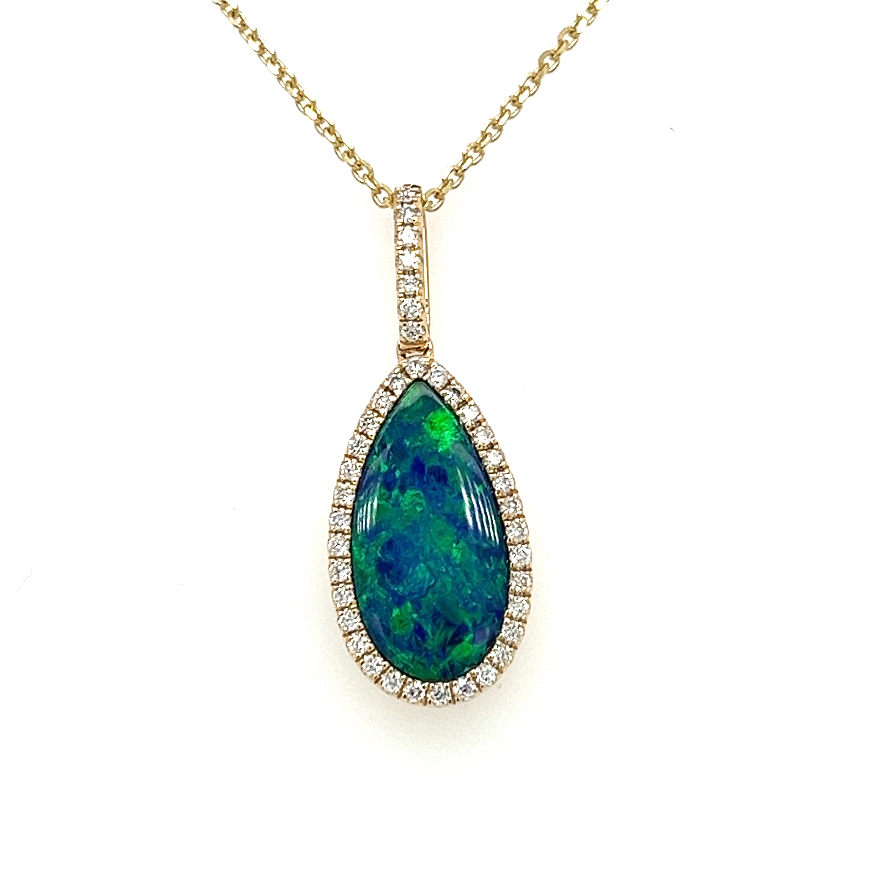 14KY DIA/AUST. OPAL PEND