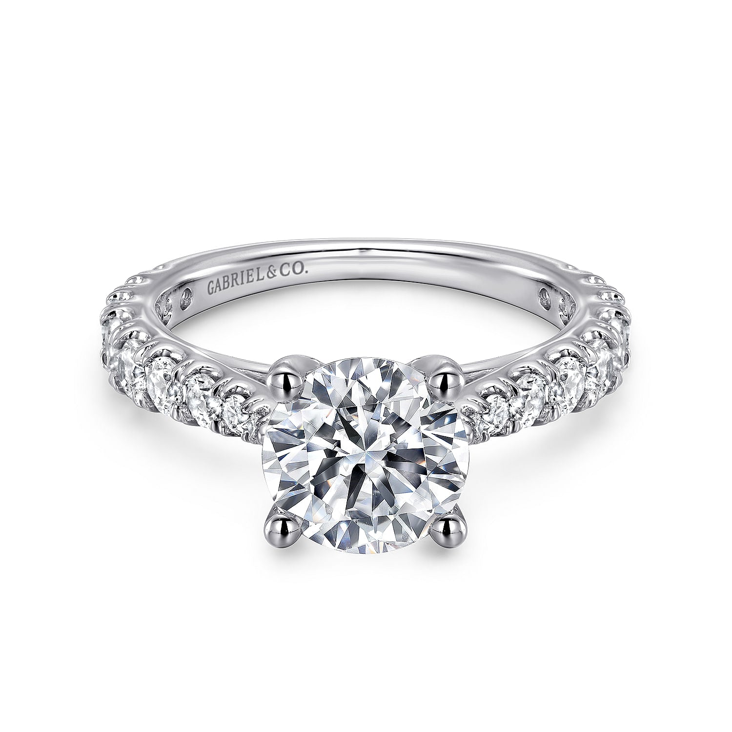 14K WHITE GOLD ROUND DIAMOND ENGAGEMENT RING