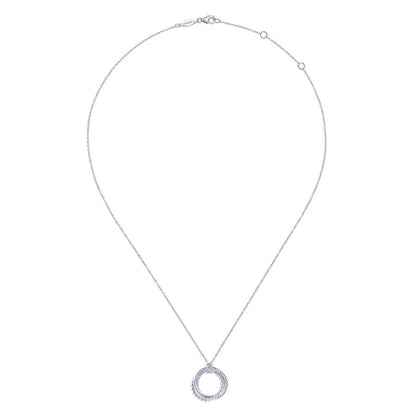 Sterling Silver Triple Circle Beaded and Twisted and Plain Necklace