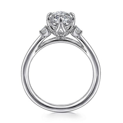 14KW MARQUISE AND ROUND ENGAGEMENT RING