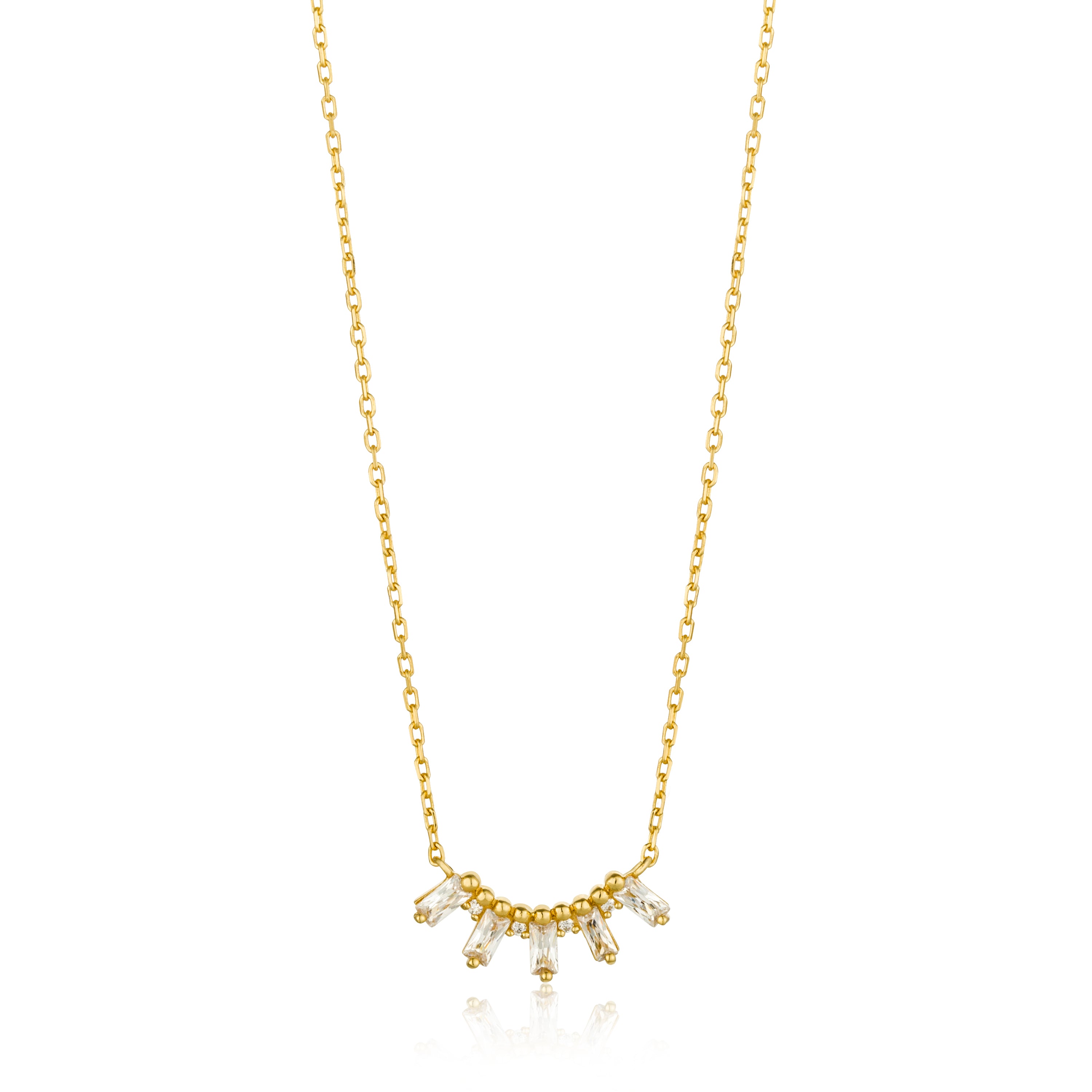 STERLING SILVER GOLD PLATE GLOW BAR NECKLACE