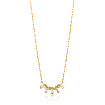 STERLING SILVER GOLD PLATE GLOW BAR NECKLACE