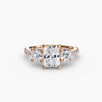 Three-Stone with Pavé Band