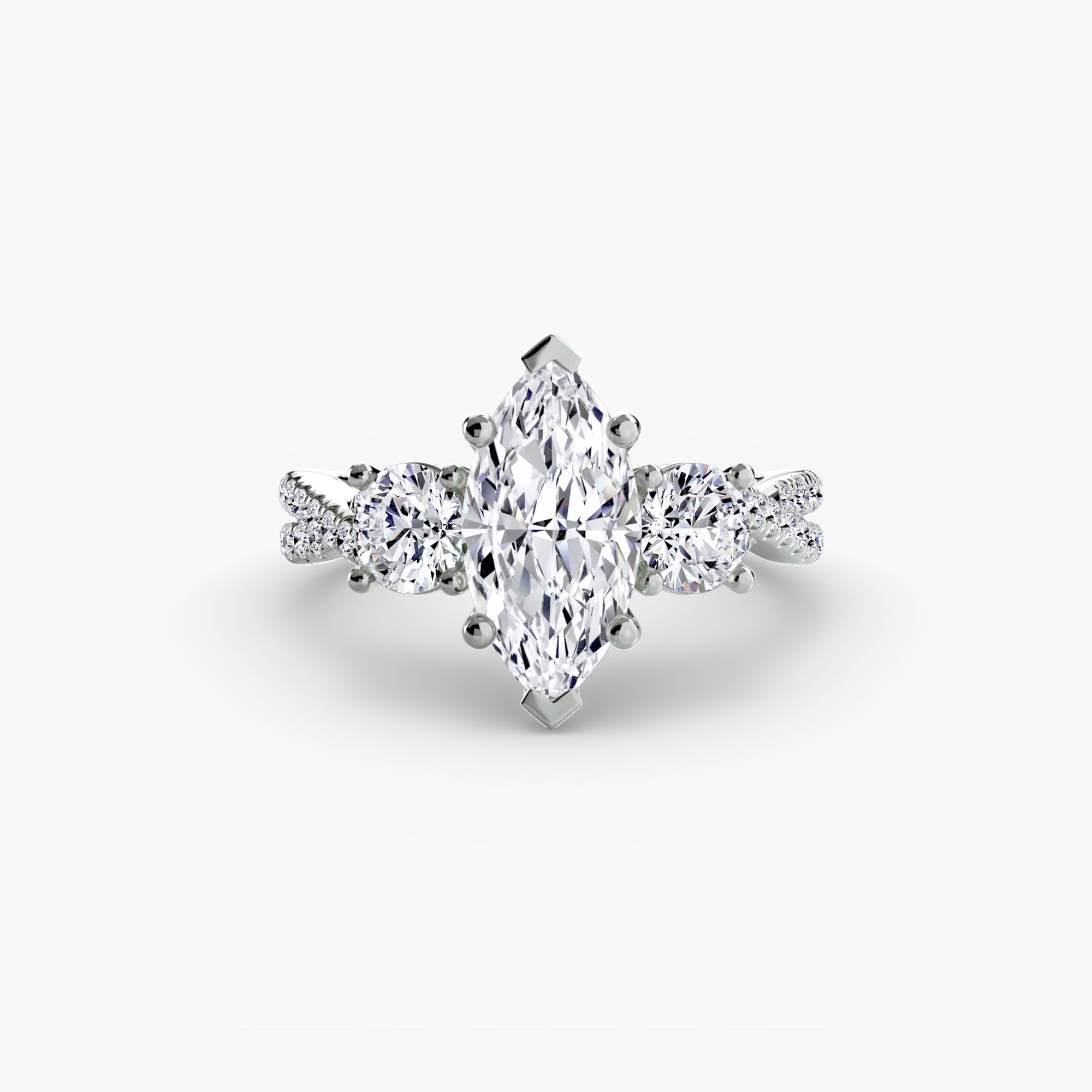 Three-Stone with Pavé Band 2